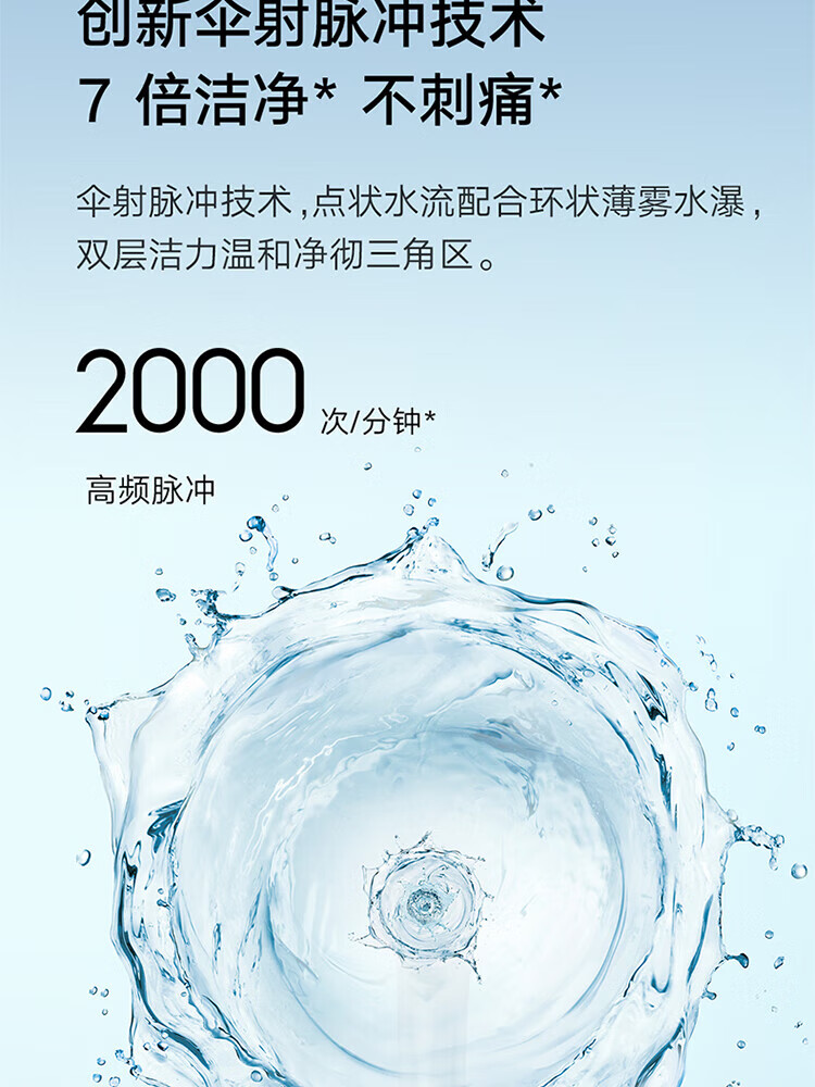 小米 立式冲牙器洗牙器水牙线 创新散射脉冲 4档模式3种喷嘴 240ML大水箱 F300薄荷绿