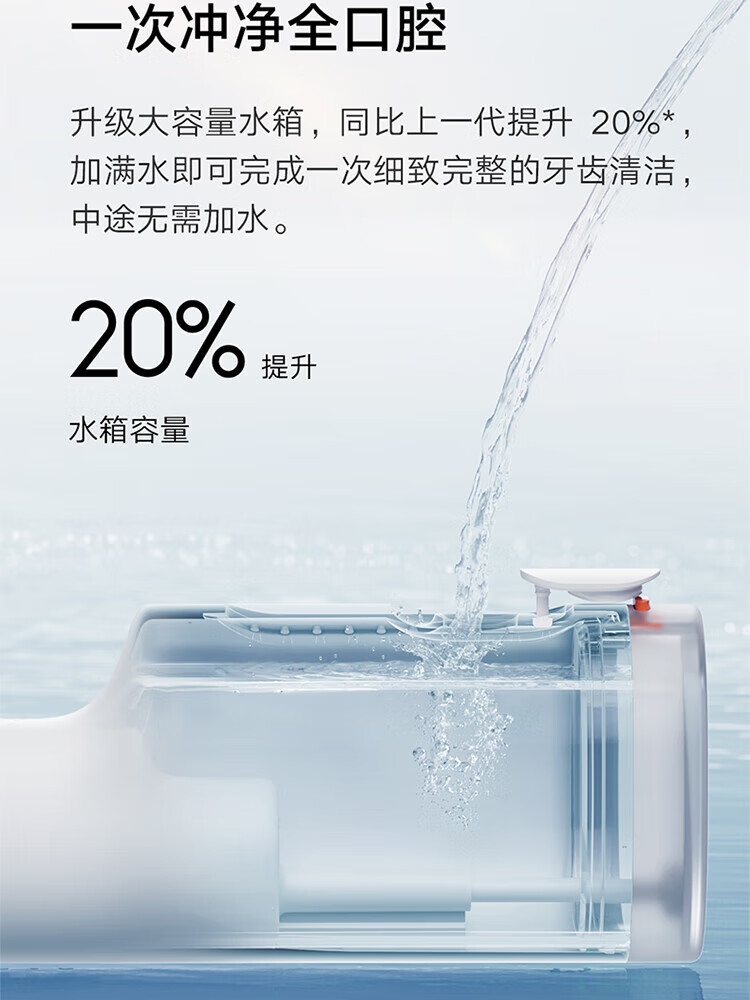 小米 立式冲牙器洗牙器水牙线 创新散射脉冲 4档模式3种喷嘴 240ML大水箱 F300薄荷绿