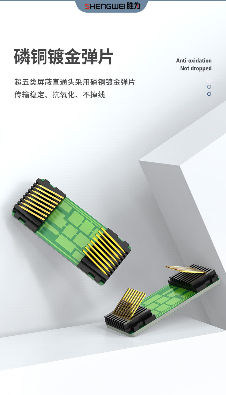 胜为（shengwei）超五类屏蔽网络模块8P8C CAT5E网络布线适用于信息面板 RJ45插座直通头CMK5002X 3个装