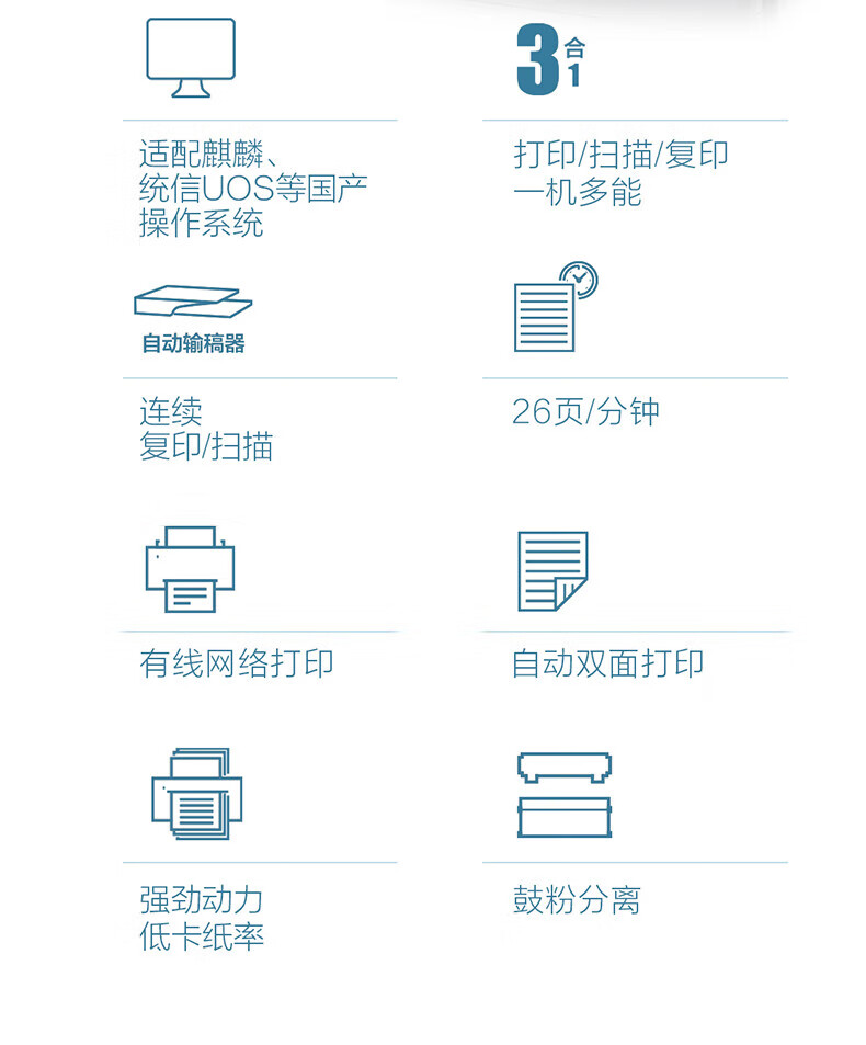 联想（Lenovo） M7365DNA A4黑白激光多功能打印机/自动双面/网络打印/自动输稿器