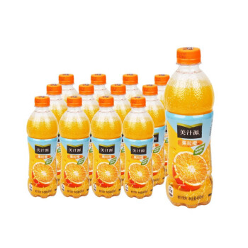 美汁源 果粒橙 果味饮料 PET450ML*12瓶 全塑包