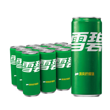 雪碧Sprite 汽水 含糖雪碧碳酸饮料 330ML*6*4罐全塑包（SLEEK罐）