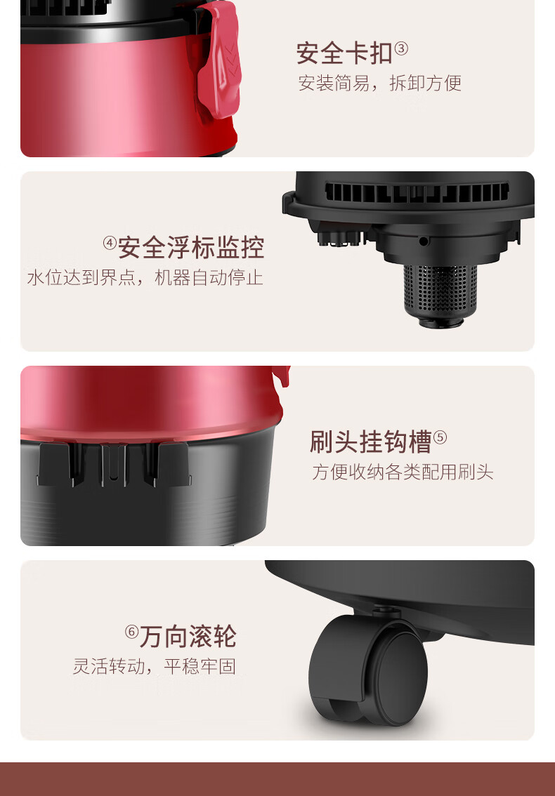 海尔（Haier）吸尘器干湿吹三用大功率桶式家用吸尘器HZ-T620R