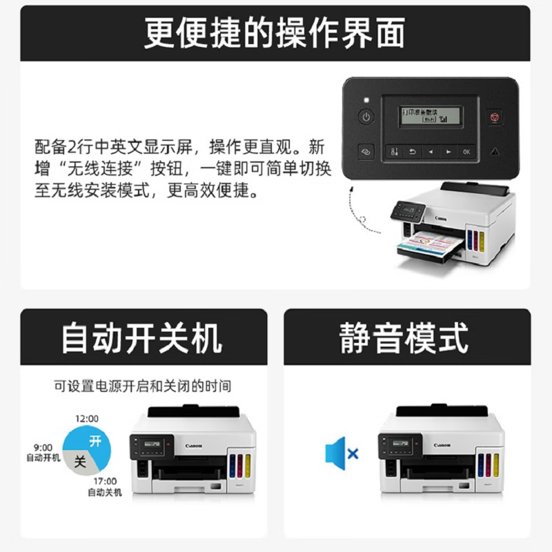 佳能（Canon）加墨式高容量商用 单功能打印机(自动双面/大印量） GX5080