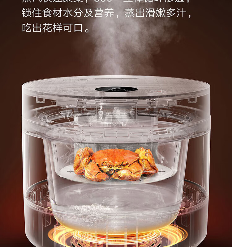 小米 电饭煲 4L透明可视 烹饪0涂层内胆 减糖健康栗子饭3-8人多功能家用 米家透明蒸汽电饭煲
