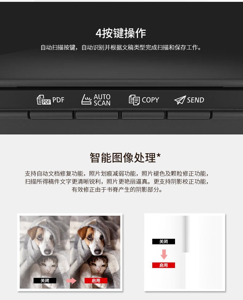 佳能（Canon）高速照片扫描仪 实用型（4按键操作 家用/商用） LiDE 300