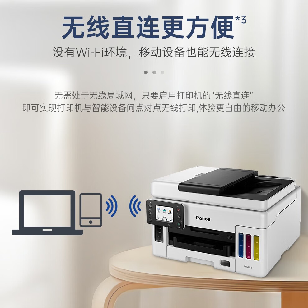 佳能（Canon）商用连供彩色喷墨 无线Wifi 打印机一体机 复印/扫描/双面打印 A4幅面 GX6080