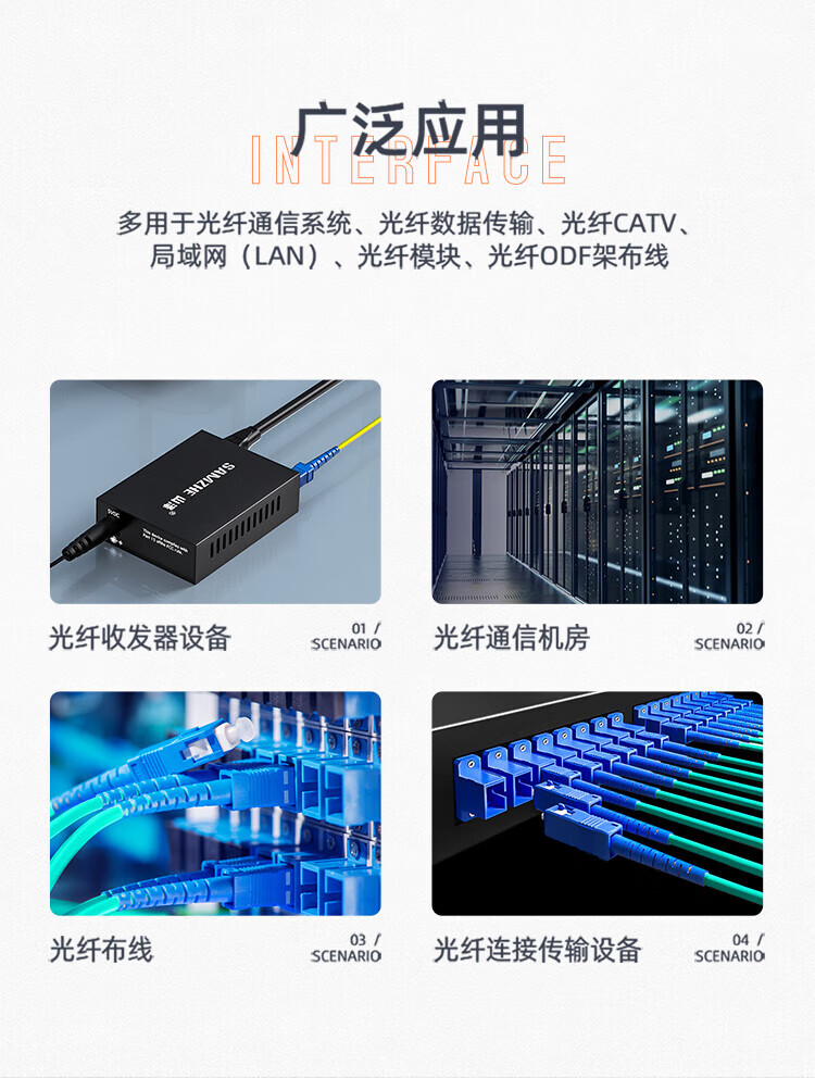 SAMZHE 山泽光纤跳线 SC-STOM4多模双芯 5米G4-SCST05