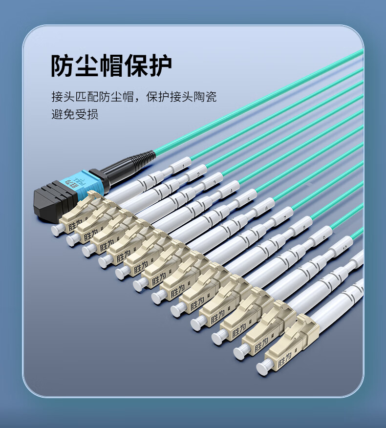 胜为（shengwei）光纤跳线MPO-LC12芯 20米 网线多模OM4万兆40G光模块集束光纤 FMPL-1220