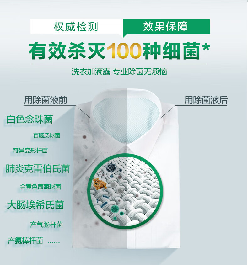 滴露（Dettol）家用衣物除菌液 高效杀菌除螨非消毒 经典松木750ml