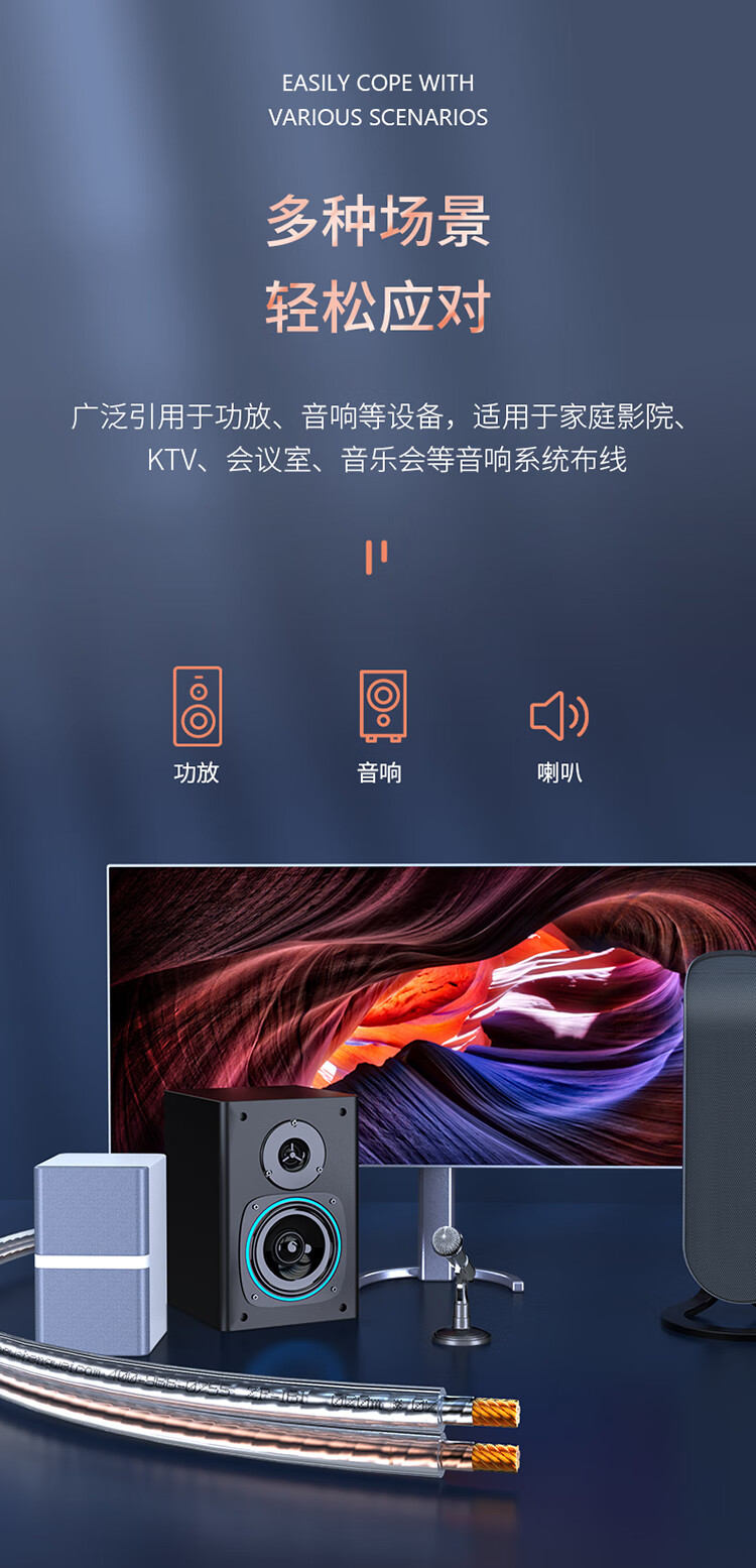 胜为（shengwei）发烧级音箱线 音频线 音响线 喇叭线功放车载线增强型屏蔽抗干扰纯铜100芯100米 CYX1100A