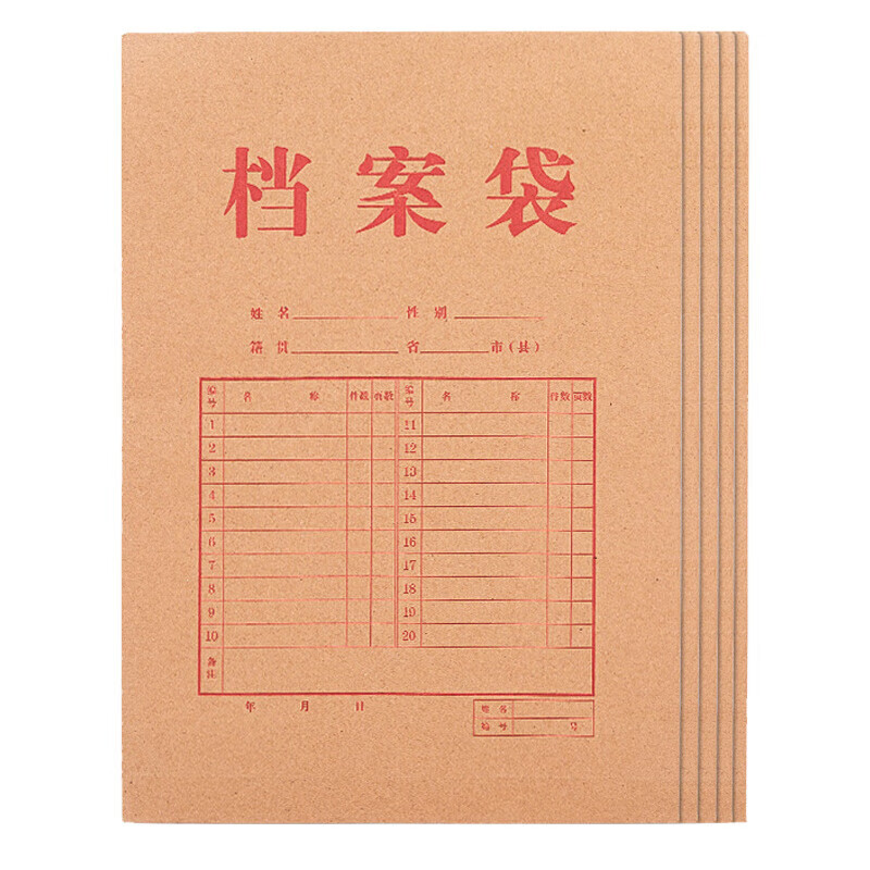 得力（deli）A4混浆200g牛皮纸档案袋 侧宽6cm标书合同文件资料袋票据收纳袋 10个/包 64101