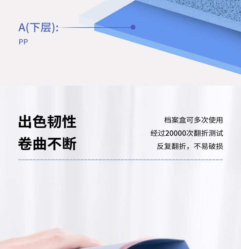 得力（deli）35mmA4塑料文件盒 档案盒 加厚资料盒 财务凭证考试收纳 5682