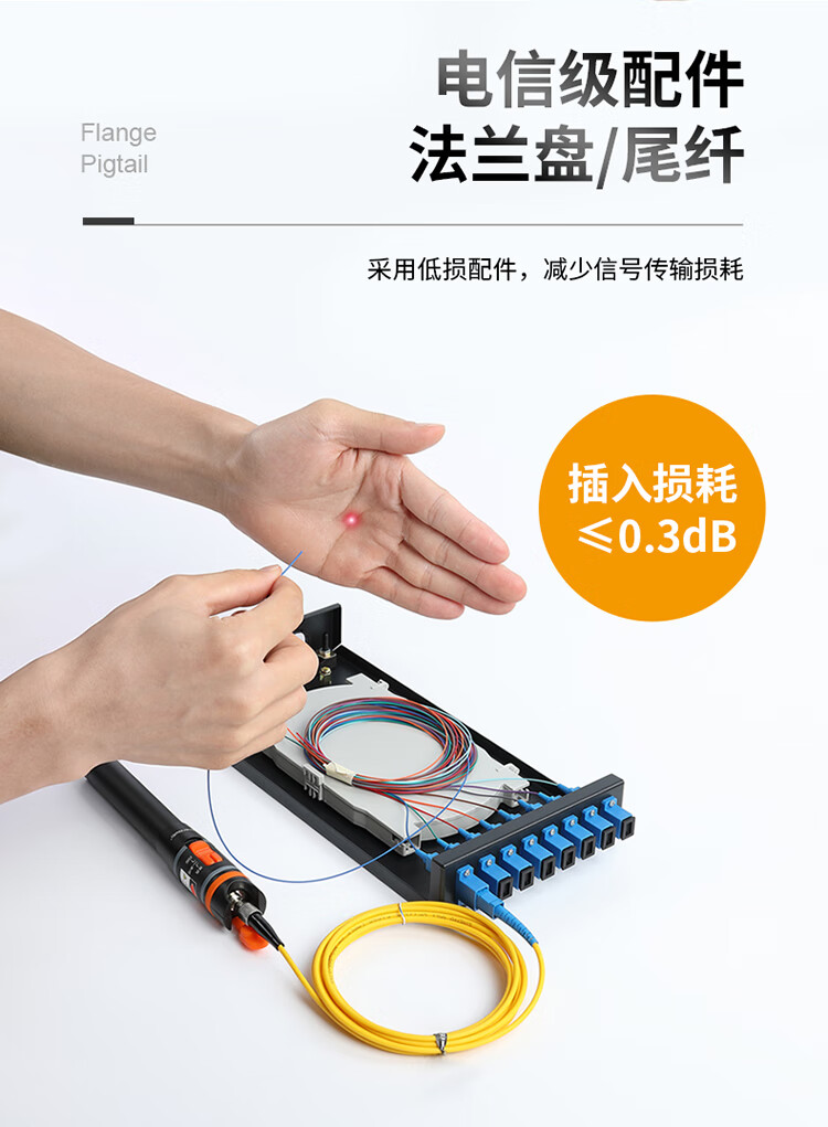 胜为（shengwei）光纤终端盒 FC8口单模9/125满配尾纤光缆熔接盒SC/FC/LC光纤续接盘配线架FBO-108F-S