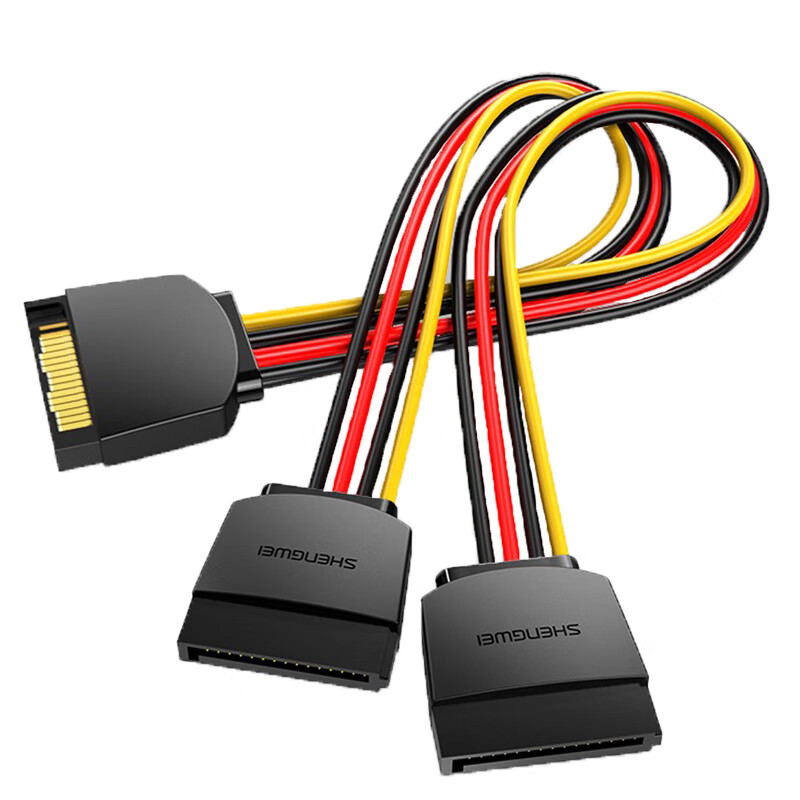 胜为（shengwei）SATA 15pin公对母延长线 硬盘光驱电源线串口数据线 0.2米WSPC302G 3个装