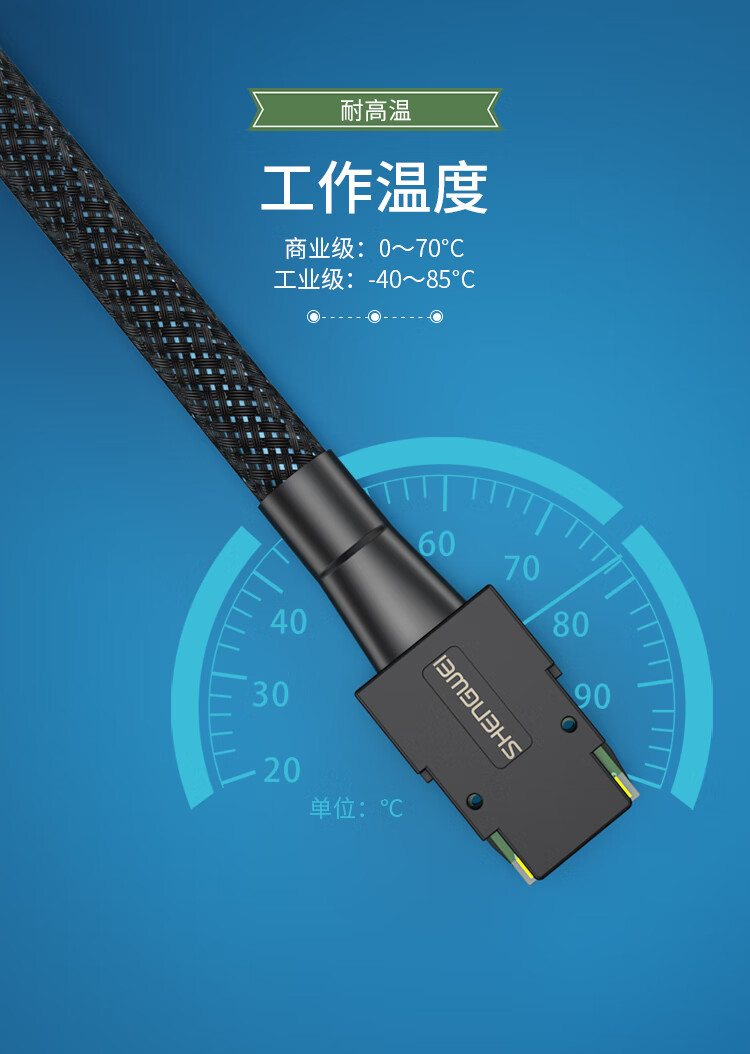 胜为（shengwei）SFF-8087对SFF-8087连接线 SAS线36P对36P 支持12GPBS 0.5米WSAS8087G