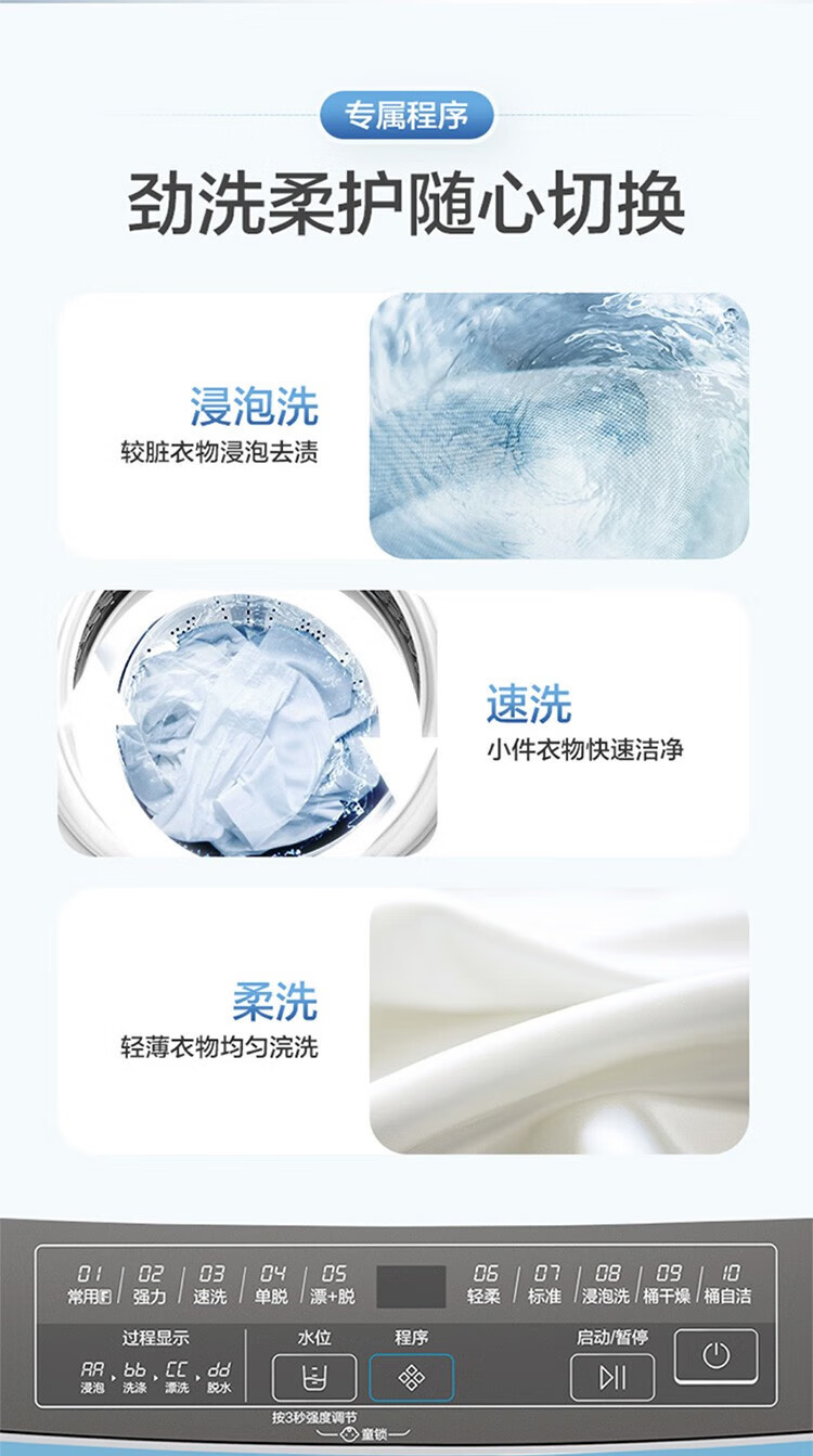 海尔（Haier）8KG公斤波轮全自动节能桶自洁洗脱一体 中途添衣自编程家用租房宿舍洗衣机 水电分离XQB80-M208