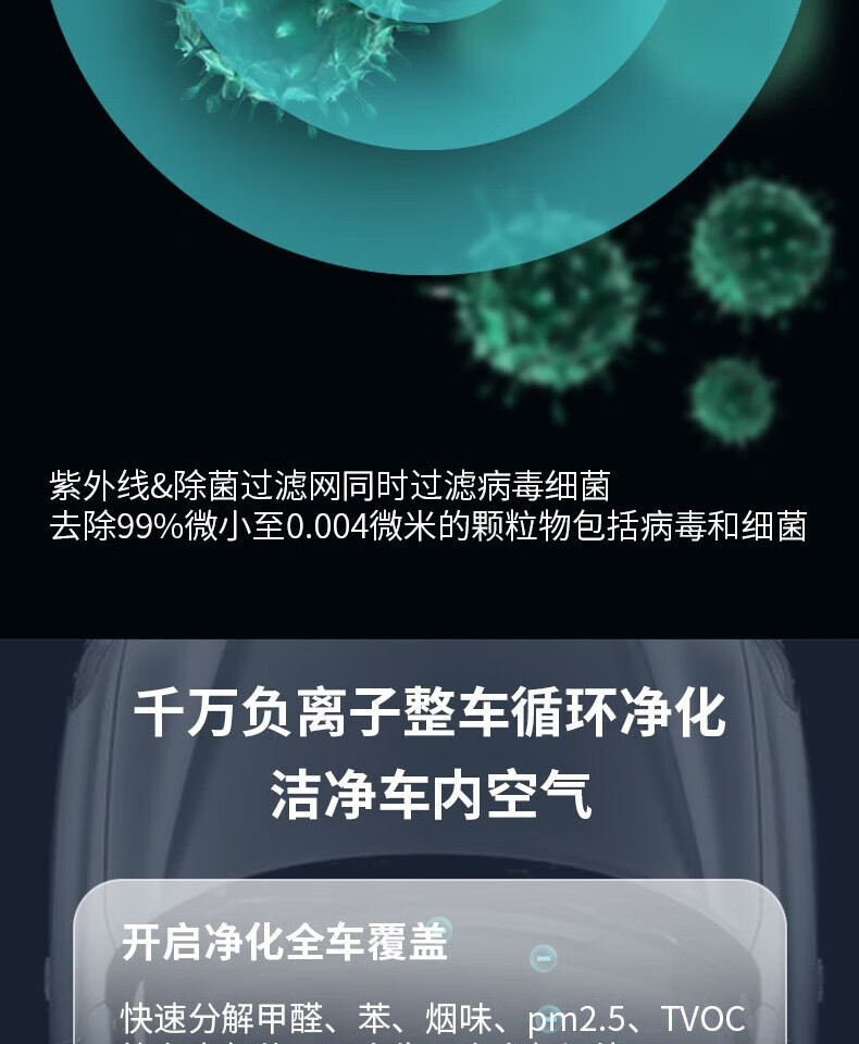 颐电 智能车载空气净化器AD-2659
