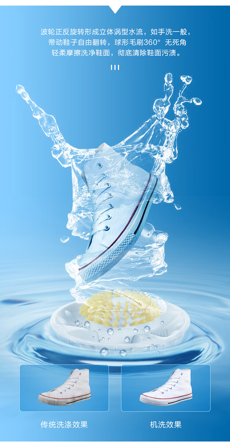 海尔（Haier）3.3KG波轮洗衣机多功能迷你全自动洗鞋机桶自洁360°洁净洗涮免拆鞋带 洗脱一体XQ1-J158