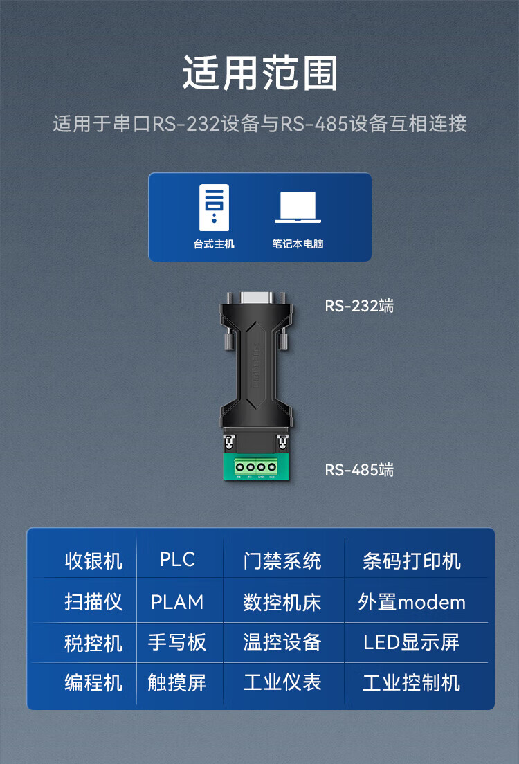 胜为（shengwei）RS232转RS485转换器 工程级串口通信协议转换器工业级无源转换器 DRS1105G