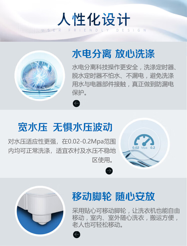 海尔（Haier）洗衣机双桶10KG半自动波轮双缸洗衣机家用老式大容量双筒洗衣机洗脱一体强力去污XPB100-628S