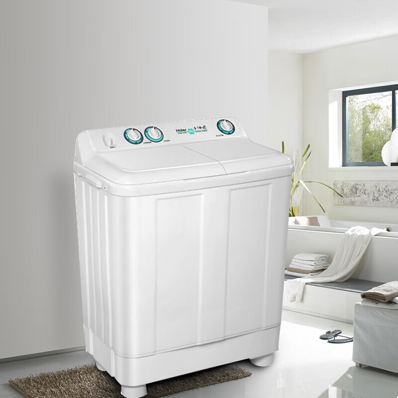 海尔（Haier）9公斤大容量家用半自动洗衣机洗脱一体迷你小型双桶商用洗衣甩干 XPB90-197BS