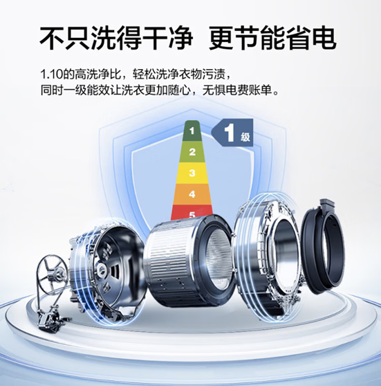 海尔（Haier）10KG精华洗全自动变频滚筒洗衣机家用大容量525mm大筒径智能投放除菌螨 洗烘一体XQG100-HBD14326L