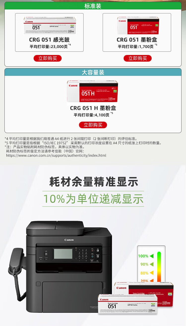 佳能（Canon）A4幅面黑白激光多功能传真一体机（打印/复印/扫描/传真/自动双面打印 商用） MF269dwⅡ