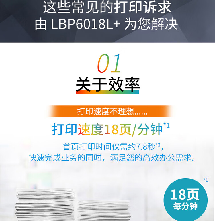 佳能（Canon）A4幅面黑白激光单功能打印机（快速打印/节能环保 家用/商用） LBP6018L+