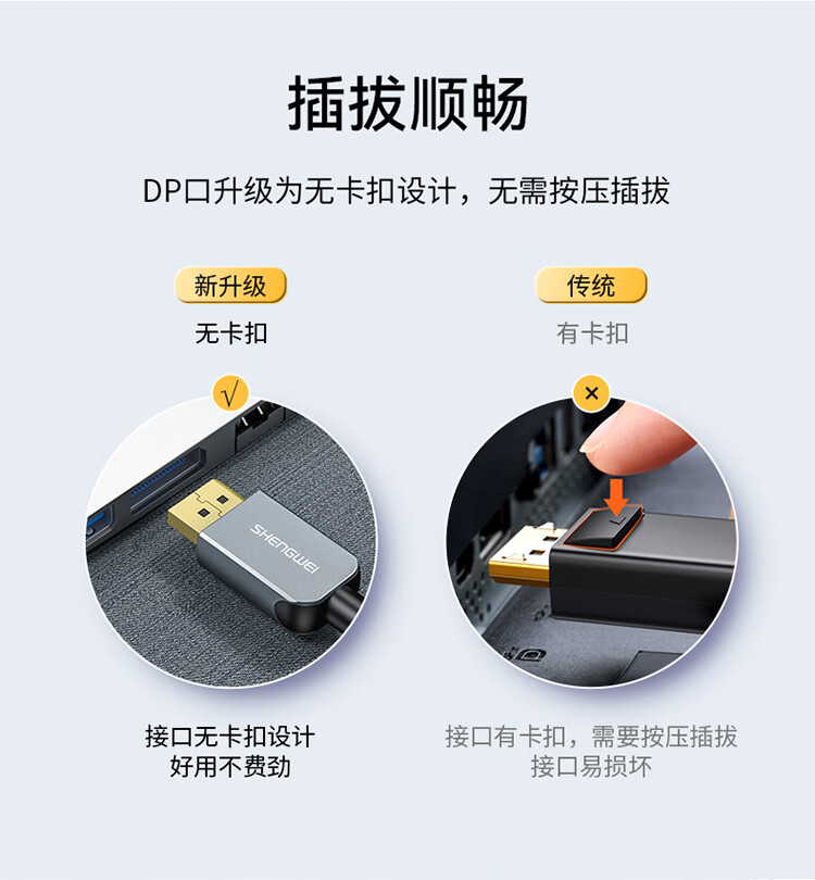 胜为（shengwei）DP线1.2版4K高清视频连接线 DisplayPort公对公电脑显卡笔记本连接显示器视频线1米ADP0010J