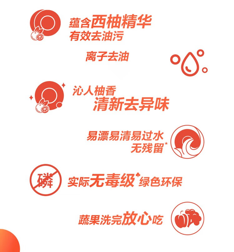 立白 去味去油 西柚小苏打洗洁精408g*4瓶