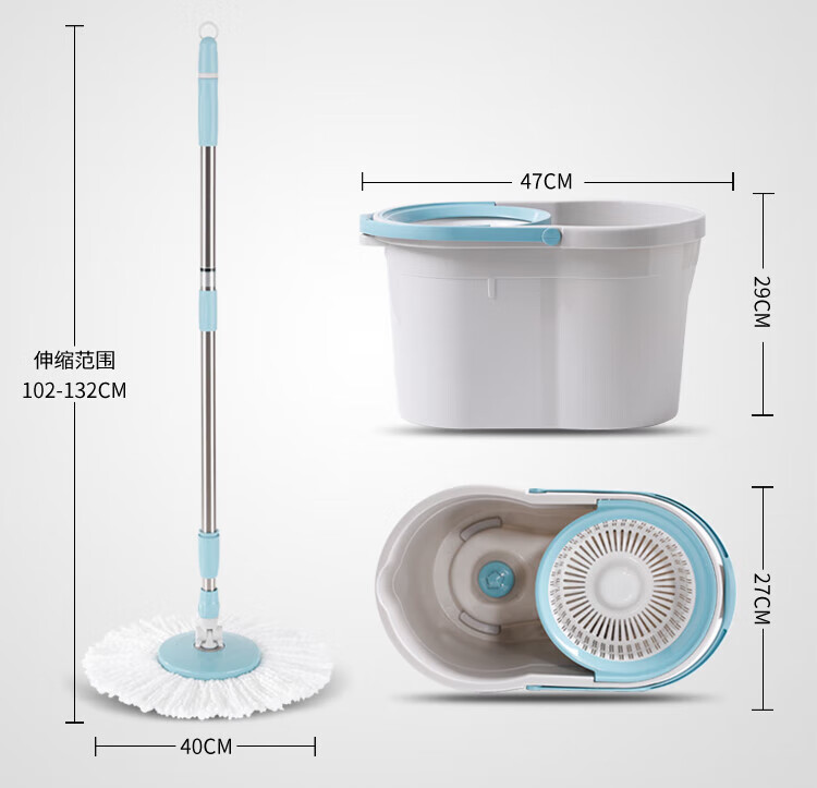 美丽雅 拖把 免手洗懒人墩布 乐动甩水拖 干湿两用  HC067974