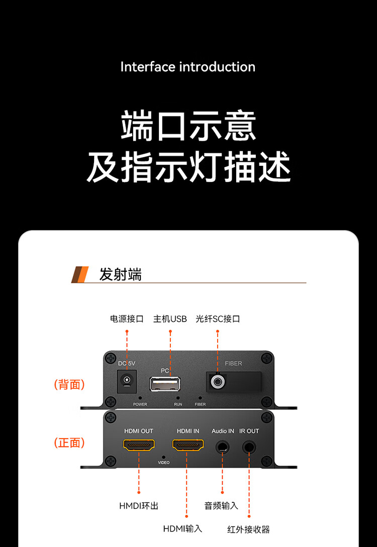 胜为（shengwei）HDMI光端机 商用级高清音视频光端机 HDMI光纤收发器光纤延长器 SC接口20KM一对DHGD013P