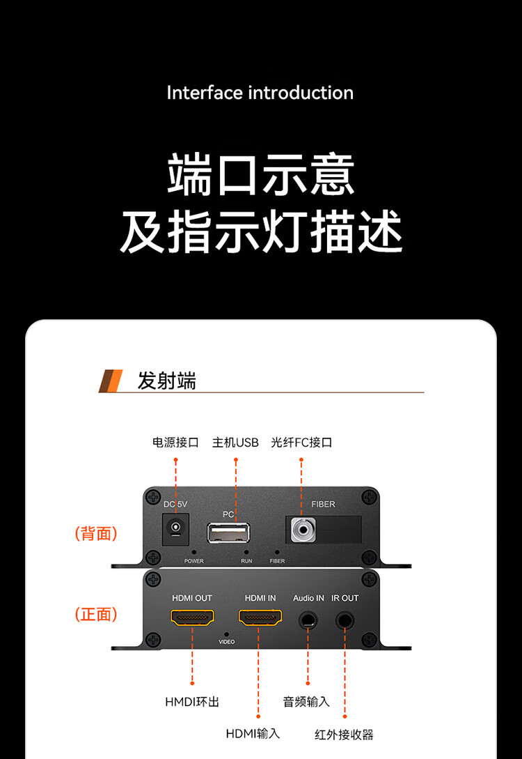 胜为（shengwei）HDMI光端机 商用级高清音视频光端机 HDMI光纤收发器光纤延长器 FC接口20KM一对DHGD015P