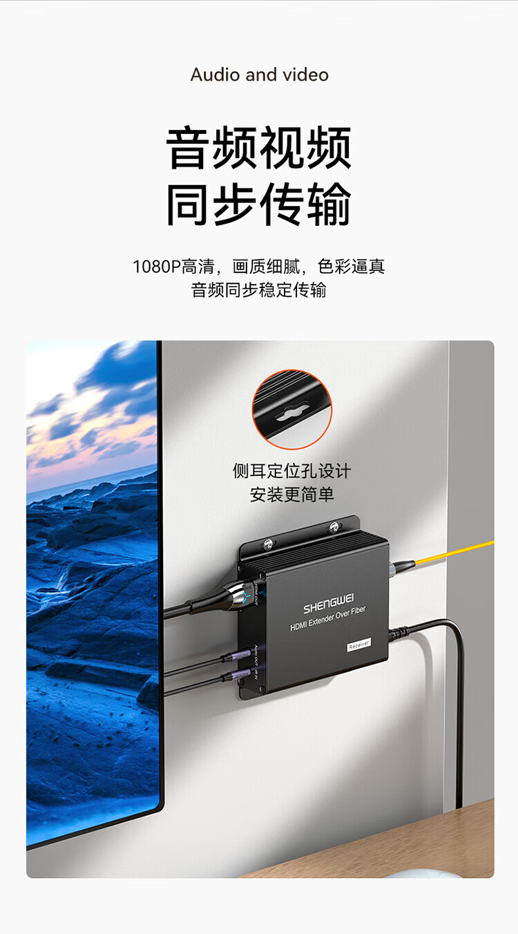 胜为（shengwei）HDMI光端机 商用级高清音视频光端机 HDMI光纤收发器光纤延长器 FC接口20KM一对DHGD015P