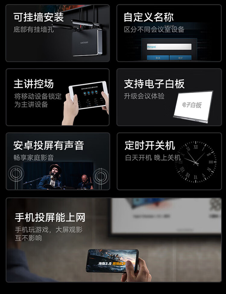 胜为（shengwei）HDMI高清会议同屏器传输器 适用电脑手机平板电视连接显示器投影仪发射器DHU0002A