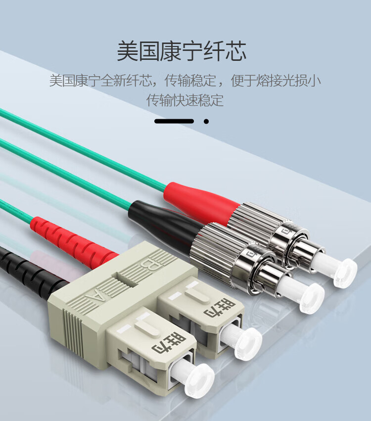 胜为（shengwei）工程电信级光纤跳线 SC-FC多模双芯50米 OM3低烟无卤 网络收发器尾纤光纤连接线 FSFO-1500