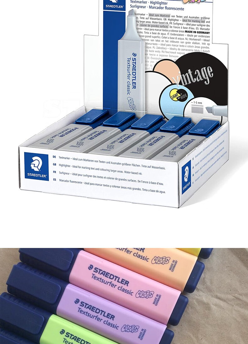 施德楼（STAEDTLER） 喷墨隐形荧光笔 彩色重点标记笔 石灰绿 10支装 364 C-530