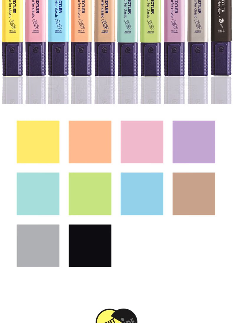 施德楼（STAEDTLER） 喷墨隐形荧光笔 彩色重点标记笔 石灰绿 10支装 364 C-530