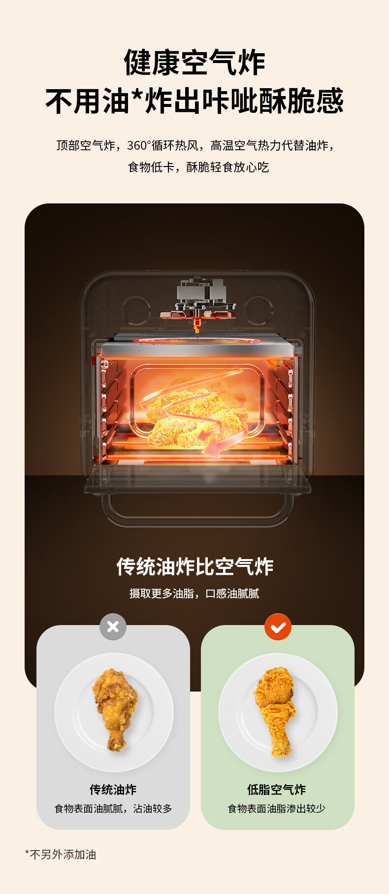 Midea初见P15 家用多功能空气炸锅高效脱脂/循环热风免翻面电烤箱一体机  PT1510绿色