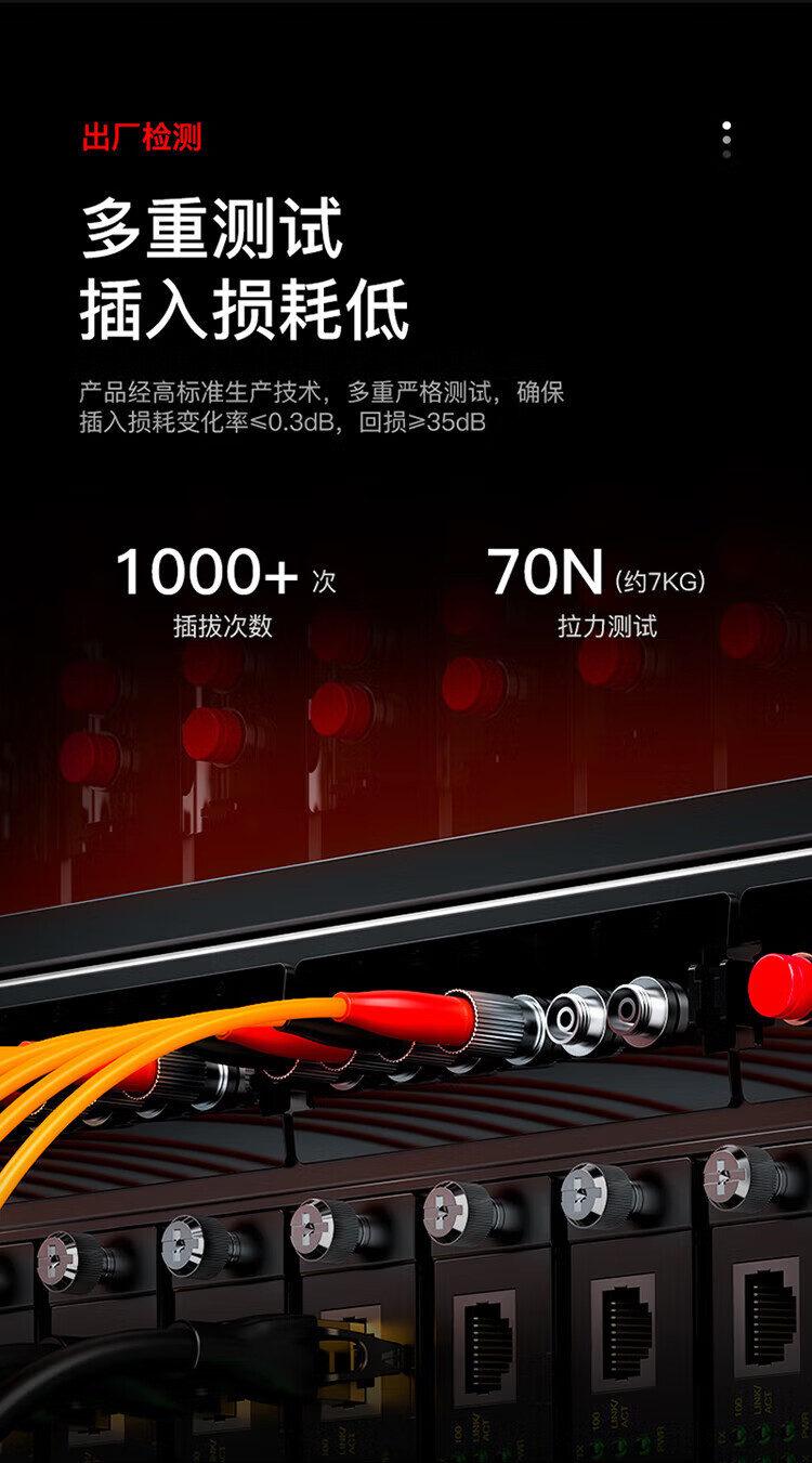 胜为（shengwei）电信级光纤跳线 FC-FC多模双芯10米 62.5/125低烟无卤环保外被 收发器尾纤 FMC-608