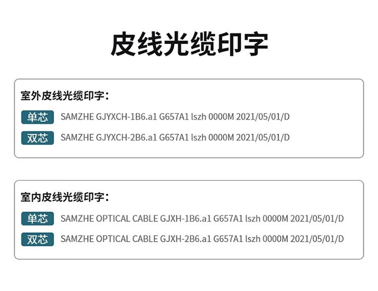 SAMZHE 山泽电信级皮线光纤室内单模单芯光纤入户线芯2钢丝光缆 室外单模双芯1000米FH23-1000H