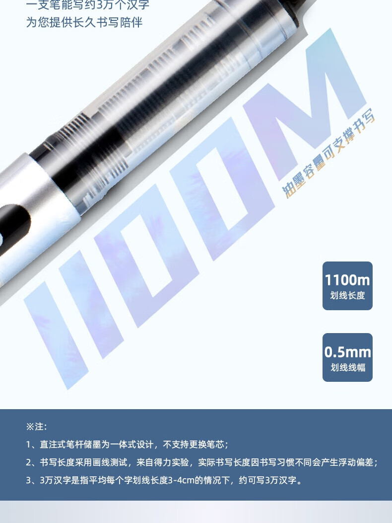 得力 (deli)0.5mm宝珠笔子弹头 商务办公礼品宝珠笔 黑色 12支/盒 S656