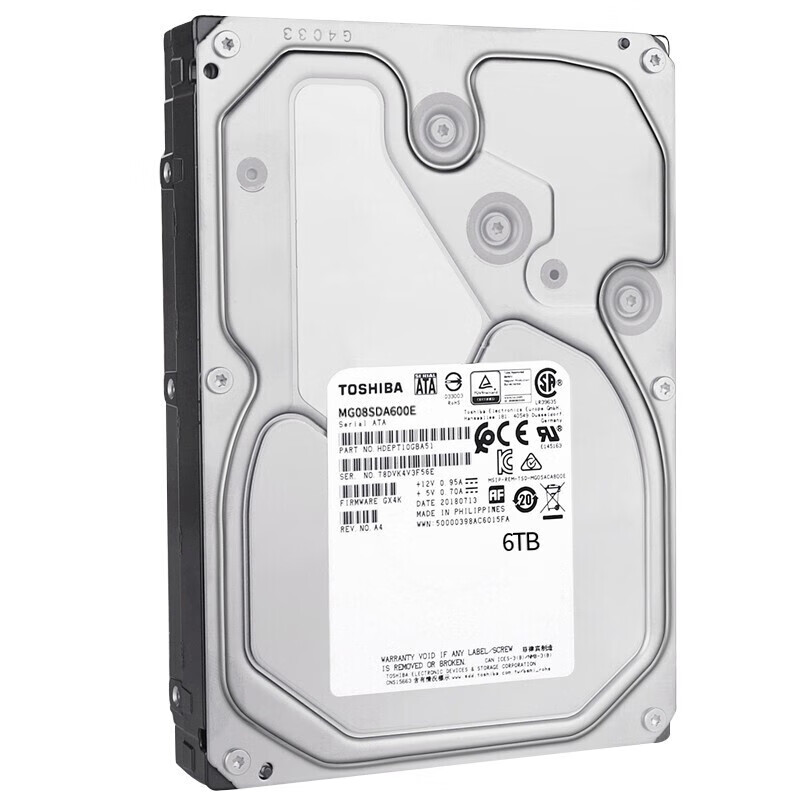 东芝（TOSHIBA）6TB 7200转 256M SAS 企业级硬盘(MG08SDA600E)