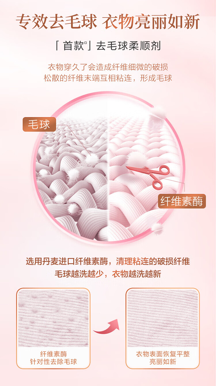 立白 护衣防静电去毛球 30天持久留香 大师香氛柔顺剂2kg/瓶