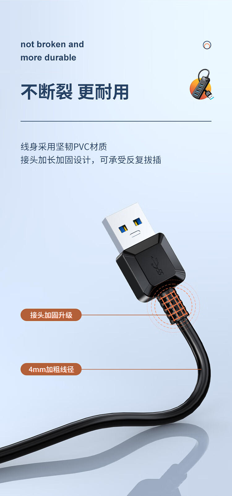 胜为（shengwei）USB分线器3.0Hub集线器便携式拓展坞笔记本台式电脑一拖四多接口高速转换器延长线 EUB3001G