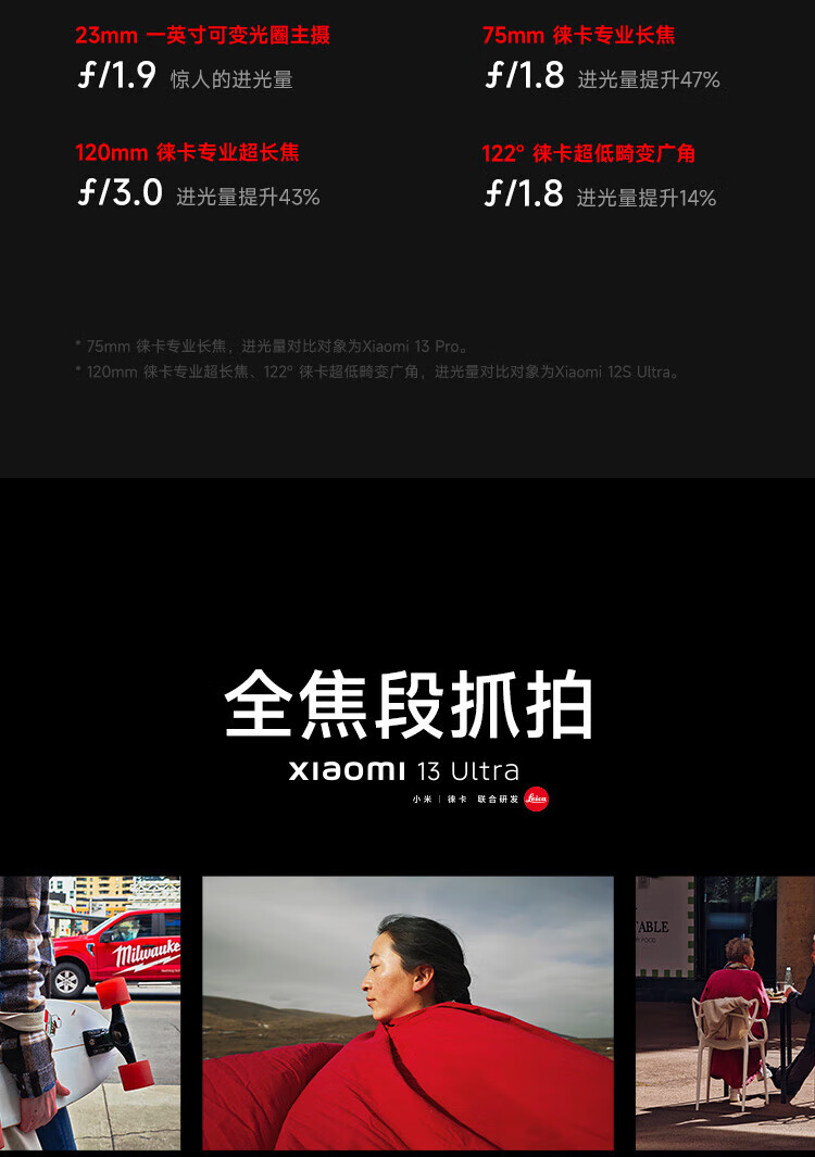 小米13Ultra 徕卡光学全焦段四摄 第二代骁龙8处理器 2K超色准屏 IP68防水Xiaomi 13 Ultra 16GB+1TB旷野绿
