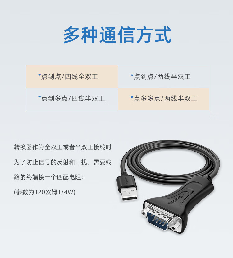 胜为（shengwei）USB转RS485/RS422串口线 双向互转 usb转九针com口串口转换器 电脑扩展接口通信 ML-5010B