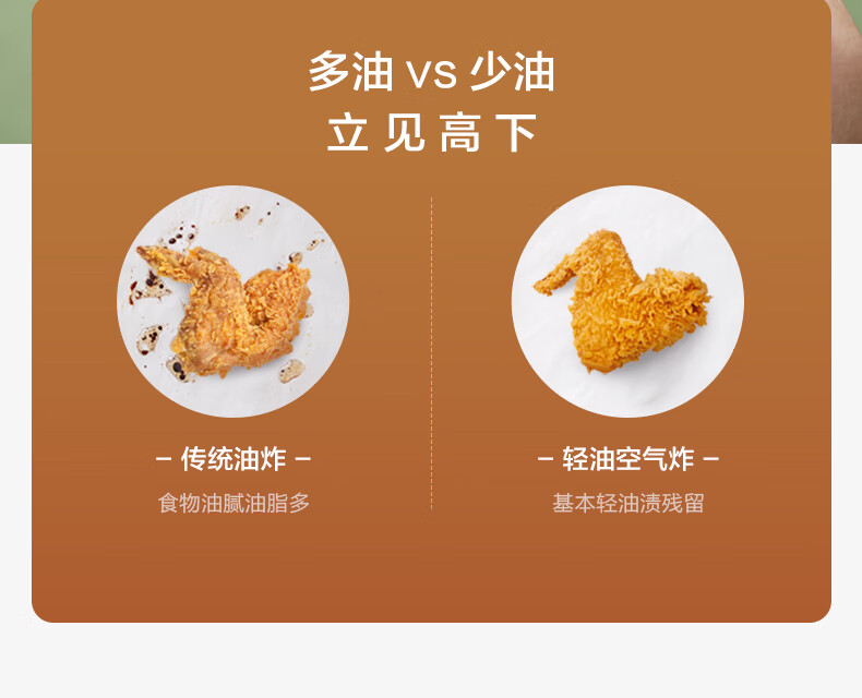 美的（Midea）空气炸锅 2.6L 容量 小巧 家用多功能 烘焙 不粘 低油轻脂 空气烤箱电炸锅KZ26E101