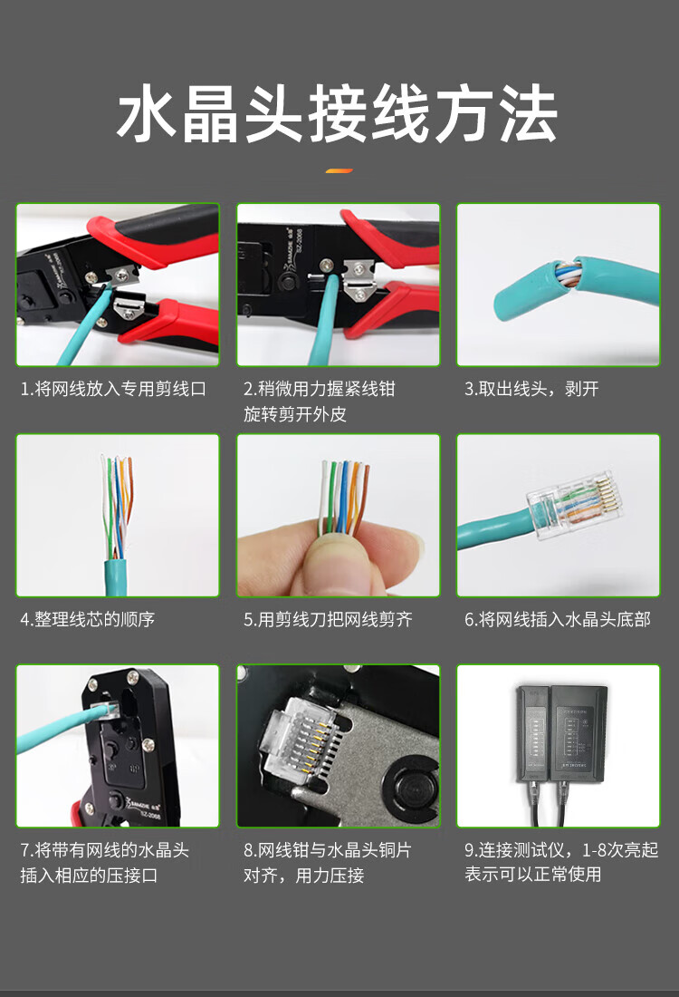 SAMZHE 山泽六类千兆工程专用水晶头镀金RJ45水晶头CAT6类8芯8P8C网络线接头100个/盒FK-6100